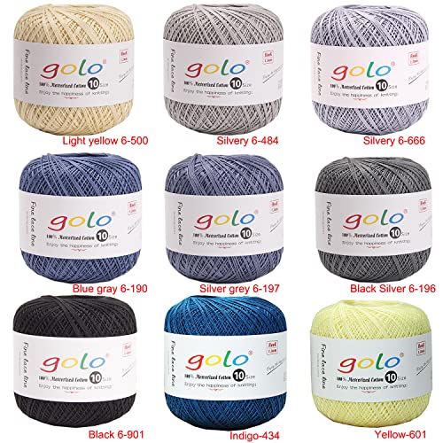 Golo Cotton Crochet Thread Balls Size 10 Cotton Knitting Thread Yarn For Crochet (Glod-603) #TOP6