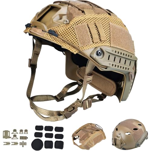 ActionUnion Tactical Airsoft Paintball Fast Helmet with Cover PJ Type Adjustable Protective NVG...