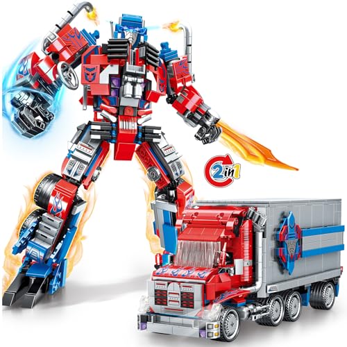 2 in 1 Transforming Mech Robot Building Toy Set, Compatible