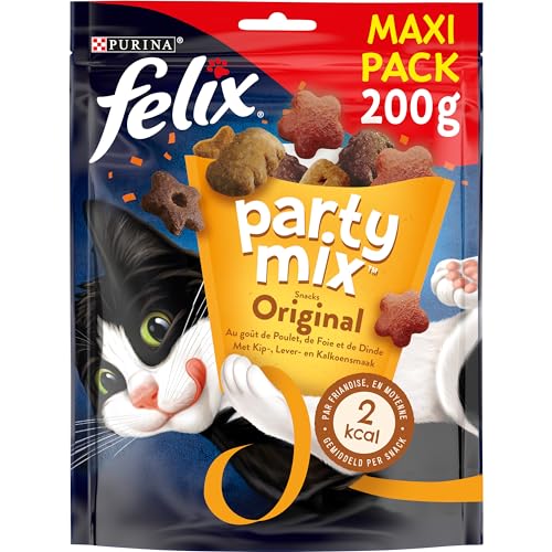 Felix - FELIX Party Mix Grillade | Adulte | Friandises Pour Chat |Poulet, Foie, Dinde| Lot de 5 x 200 g - -7%