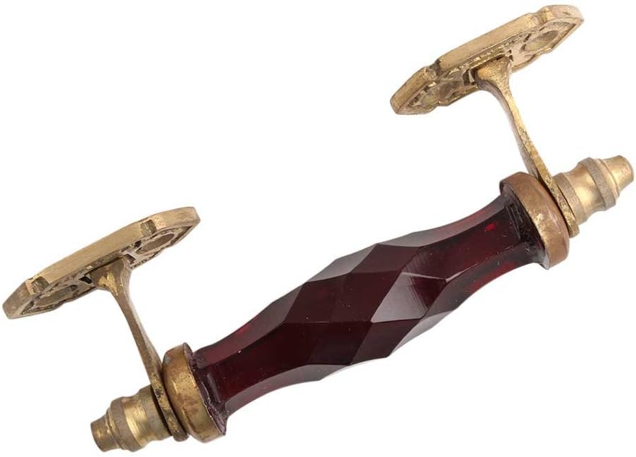 IndianShelf 1 Pack Glass Red Decorative Drawer Pulls Diamond Unique Cabinet Handles for Door Dresser GH-63