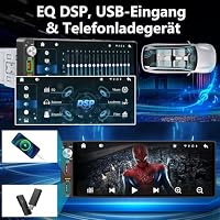 DAB+ 6,9 Zoll 1 Din Autoradio mit drahtlosem CarPlay & Android Auto, Bluetooth, Full Touch Autoradio Display AM/FM, ，Free Rückfahrkamera，Lenkradsteuerung/DSP/Subwoofer – Ansicht 7