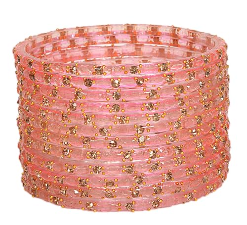 Image of Swara Creations Glass Bangles set for Women | Zirconwork Golden Raindrops Bangles Collection | Ethnic, Festive & Special Occassions(12Pcs)(SKU287)