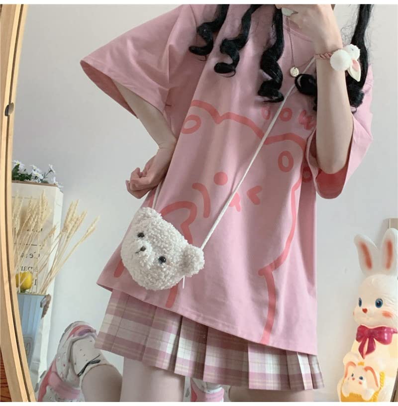 Womens Kawaii Shirt Aesthetic Shirts Harajuku Japanese Streetwear Kawaii Bear Graphic Tees Kawaii Oversized T Shirts4