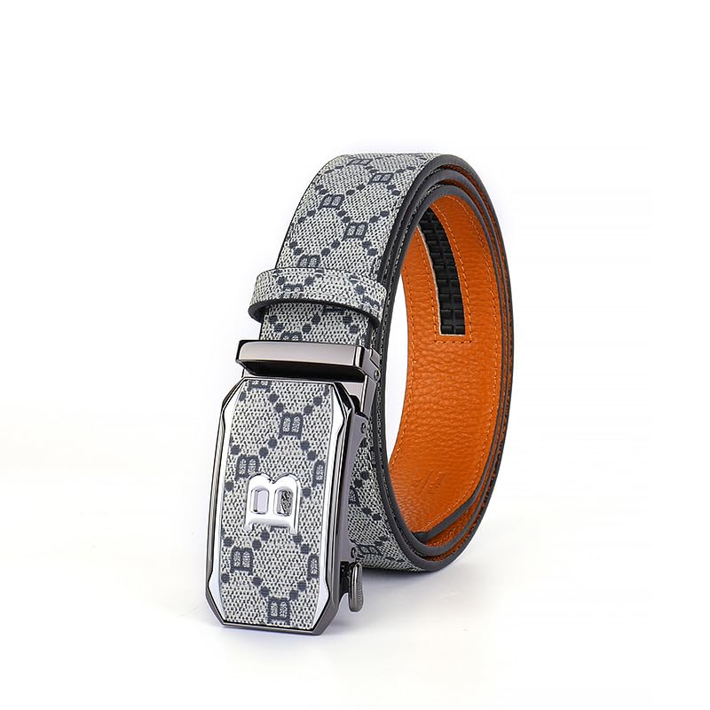 Fashion Genuine Leather Mens Ratchet Belt Classic Dress Casual Adjustable Gift Box