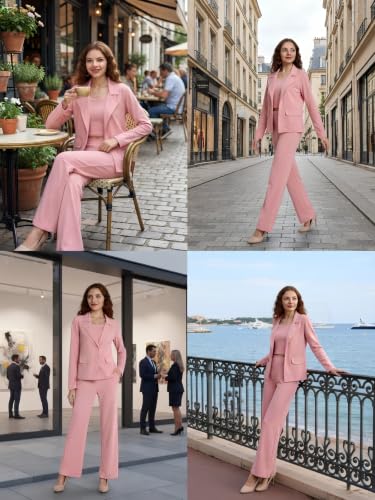 Image of GRECIILOOKS Co-ord Set for Women - Stylish Casual 3 Piece Blazer Set | Trendy Travel & Streetwear Look for Girls & Woman | Office Wear | Formal | Classic Collar Full Sleeve Blazer