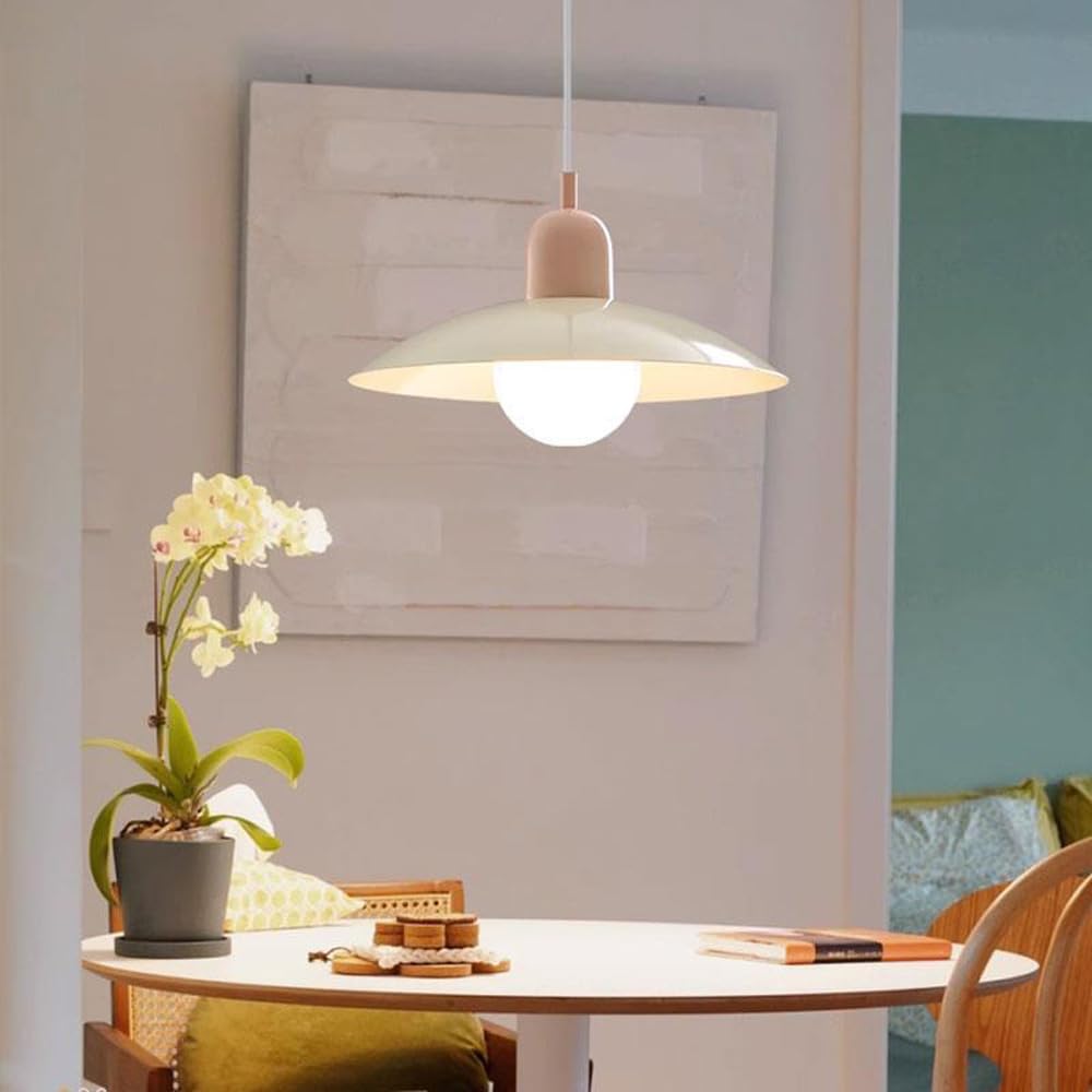 Wisząca lampa w stylu Mid Century Modern do stodoły Nordic Green Ceiling Lampa wisząca Metalowy klosz w kształcie miski Duży żyrandol w stylu rustykalnym do kuchni Wyspa Zlew Jadal
