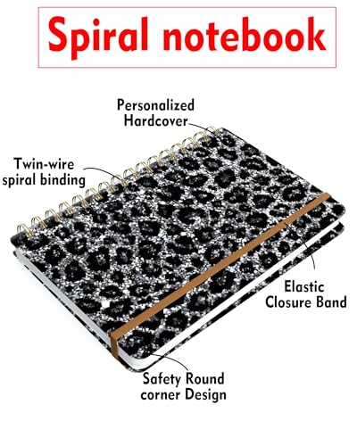 Carnet A5 à spirale Leopard cahier ligné couverture rigide pour notes de bureau et école - 3