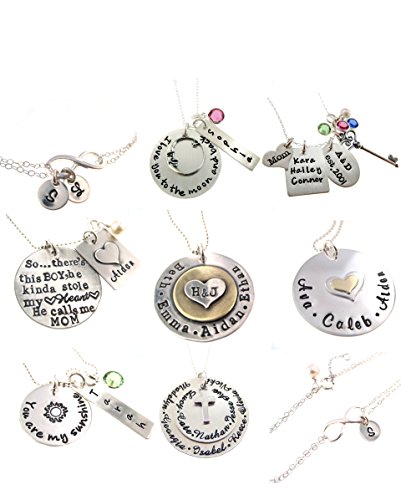 Solid Sterling Silver Bar Four-Sided Personalized Hand Stamped Necklace - .925 Genuine Sterling Silver Necklace By Hannah Design #TOP4
