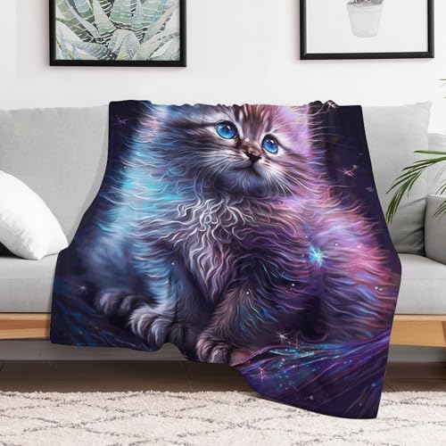 Couverture chat pour canapé plaid polaire cocooning 130x180cm - 3