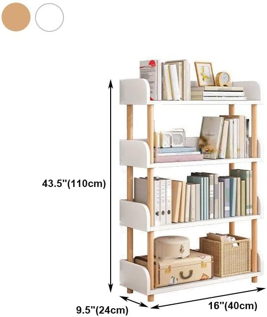 Miniatura 9 de CraftThink Estantería de 5 niveles, estantería estándar para el hogar, moderna estantería de madera con estantes rectangulares para dormitorio,