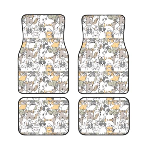 Alfombrillas para coche de perros de dibujos animados juego de 4 alfombrillas antideslizantes neopreno