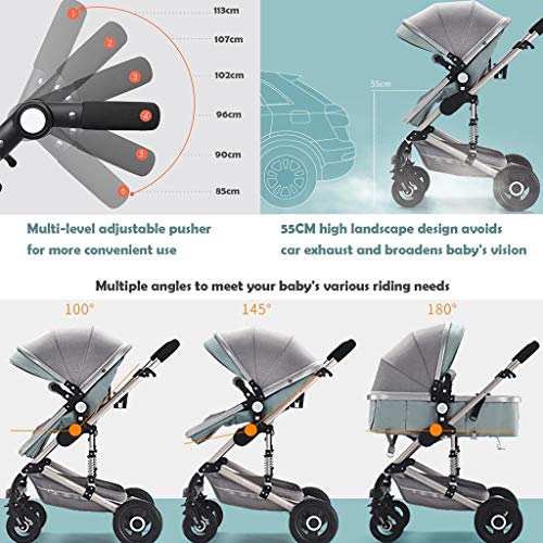 TXTC 3 in 1 wandelwagen wagen opvouwbare luxe kinderwagen anti-schok veren hoge weergave kinderwagen kinderwagen… - Afbeelding 6