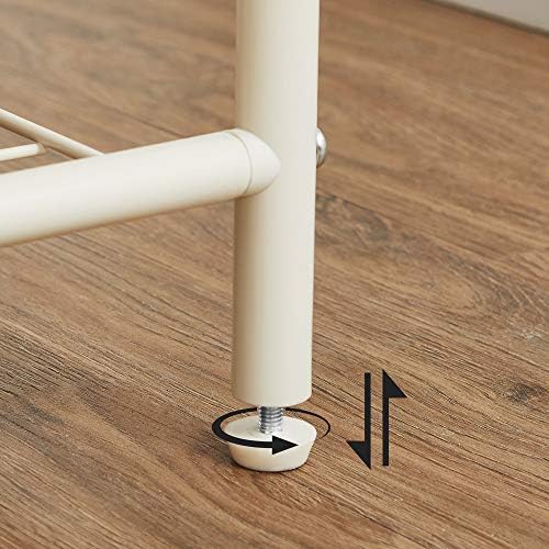 SONGMICS Vintage Clothes Stand and Rack with Garment Rail and 2 metal shelves 92 x 41 x 173 cm (W x D x H) Cream HSR07W