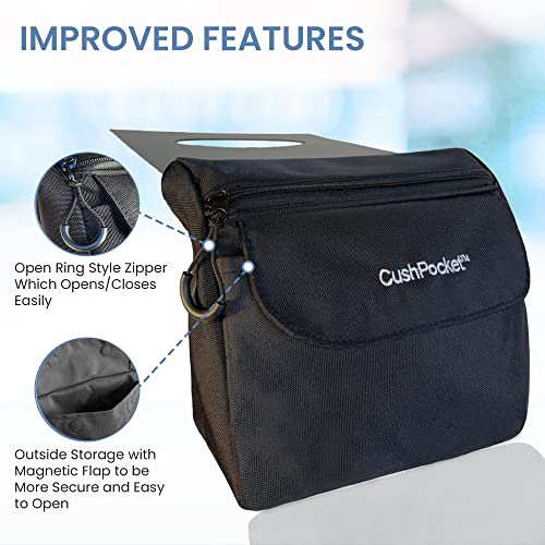 2022 Cushpocket™ Wheelchair Storage Bag, Bigger, Better, Improved Features, Black #TOP4