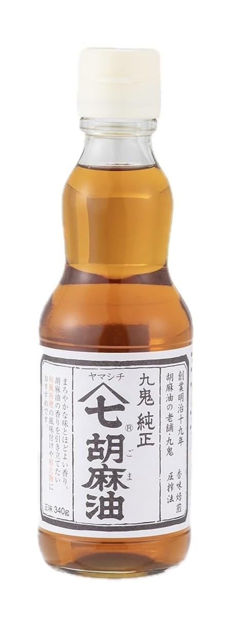Kuki Yamashichi Pure Sesame Oil 340ml (Pack of 1), Yamashichi Junsei Goma Abura, Additives-Free, Japanese Premium Sesame Oil from Mie Prefecture, MADE IN JAPAN