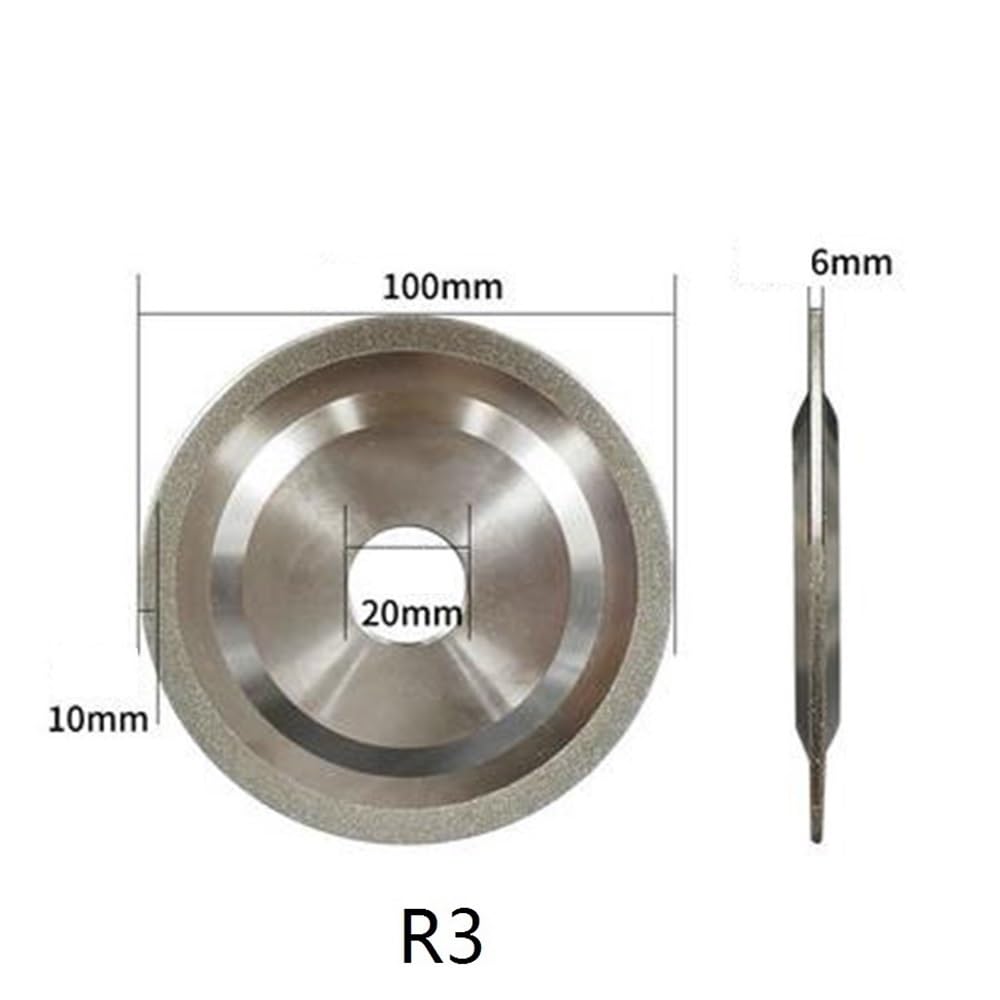 SDC Diamond Grinding Wheel, CBN Grind Disc for Tungsten Steel Ceramic 1pc(100MMX20MMX10MMX6MMX3x400)