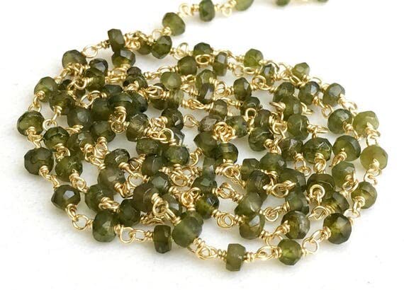 Chaîne de perles vesuvianite LKBEADS anti-rupture pour créations durables - 2
