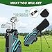 XDriveMax 8 Pieces Complete Mens Golf Club Set Right/Left Hand for Men Women Includes Stand Bag with Rain Hood, 3# Fairway Wood with Head Covers, 5# Hybrid, 5#, 7#, 9# S# Irons and Putter