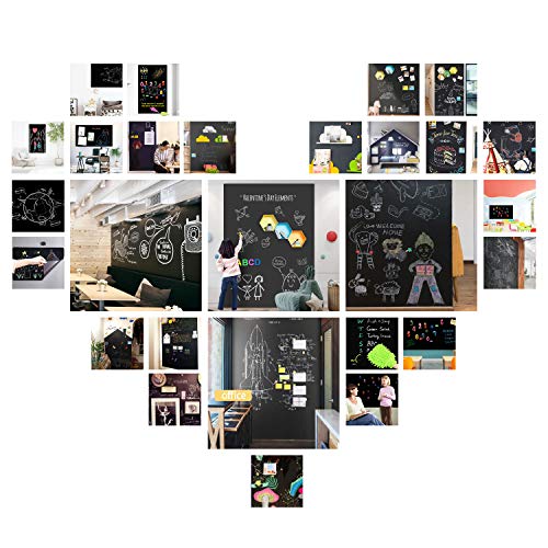 Krijtbord papier, 40 "x 18" Blackboard Magnetische Muursticker, DIY Verwijderbare Krijtbord Muurpapier Decal voor Thuis Kinderkamer School Office met 12 Gekleurde Krijtpennen, 15 Magnetische Nummers & 6 Magneten - Image 8