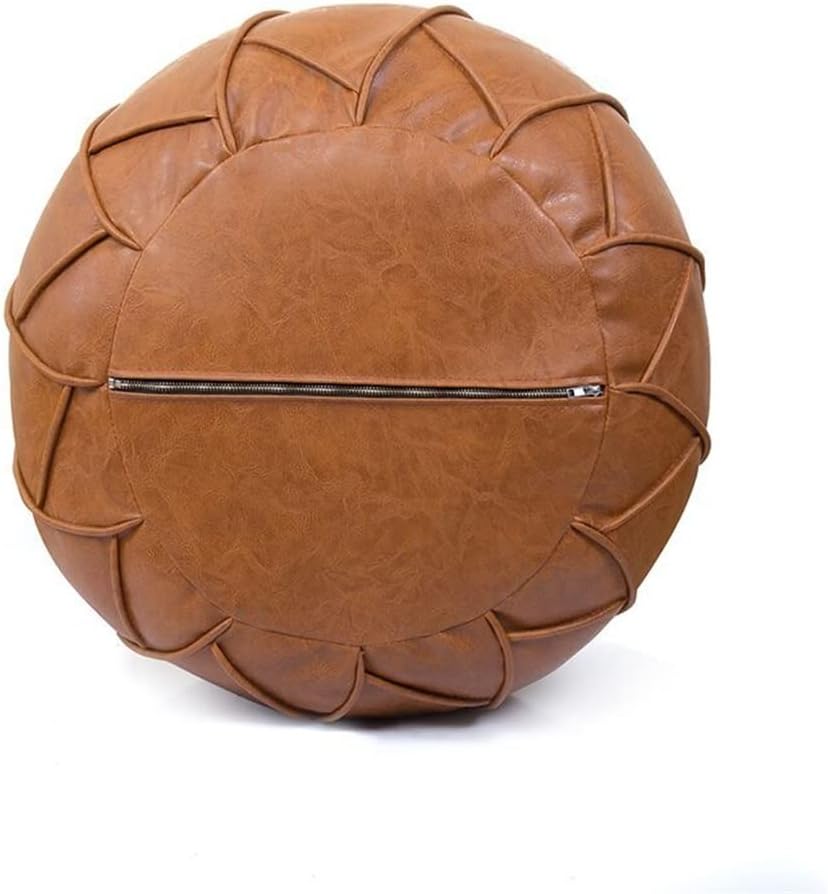 Retro Morocco PU Leather Pouf Home Tatami Decor Unstuffed Cushion Ottoman Sofa Living Room Footstool
