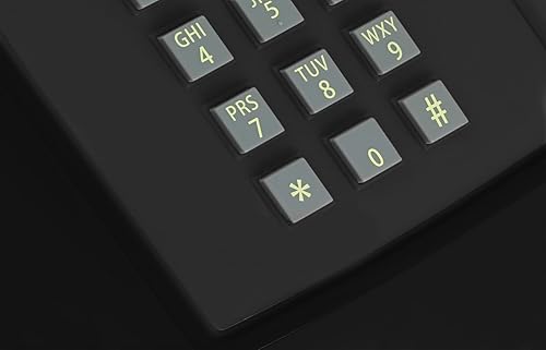 Miniatura 4 de Opis PushMeFon Cable El teléfono fijo para el hogar en estilo retro - Teléfono con botón vintage no eléctrico para conexiones fijas en negro