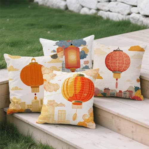Housse de coussin 50x50 orange brûlée pour sublimer votre salon de jardin - 4