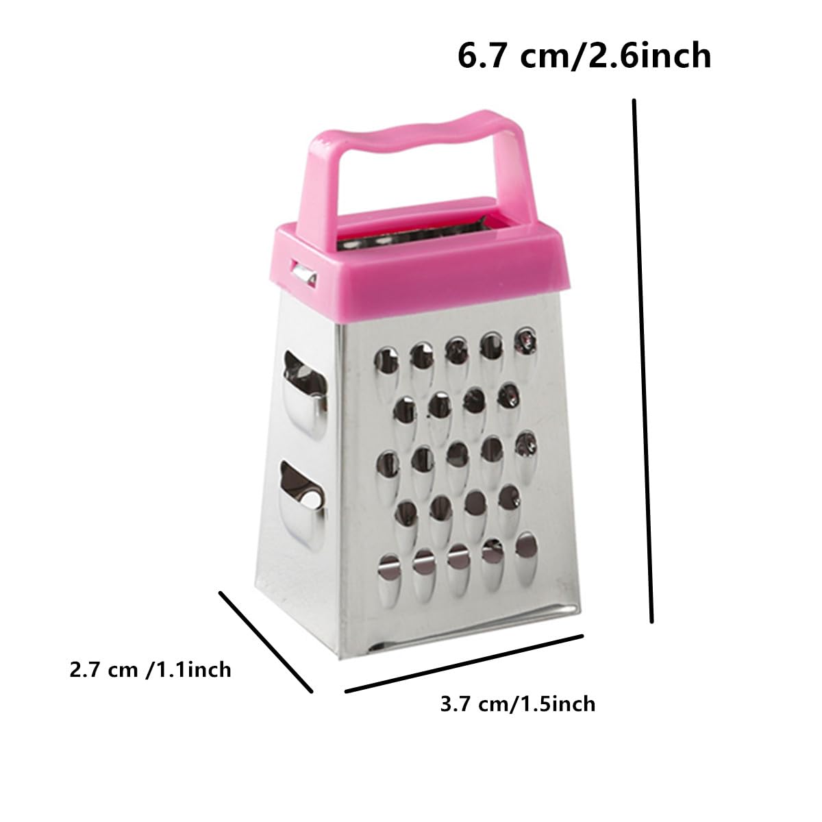 Mini rallador de queso, 3 ralladores de caja pequeña de acero inoxidable, rallador profesional para rebanar queso, jengibre, verduras 2