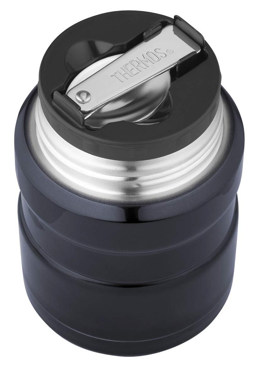 Thermos Essensbehälter 'King' 0,45 Liter mit Löffel (dunkelblau, mit Namensgravur)