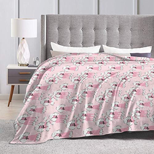 Yulimin Pink Poodle Dog Cute Art Full Fleece Throw Cloak Wearable Blanket Nursery Bedroom Bedding Decor Decorations Queen King Size Flannel Fluffy Plush Soft Cozy Comforter Quilt #TOP3