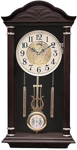 Miniatura 1 de MMAXZ Reloj de pared grande de estilo chino, silencioso, estilo shabby chic, reloj de péndulo para sala de estar, decoración del hogar (color A,