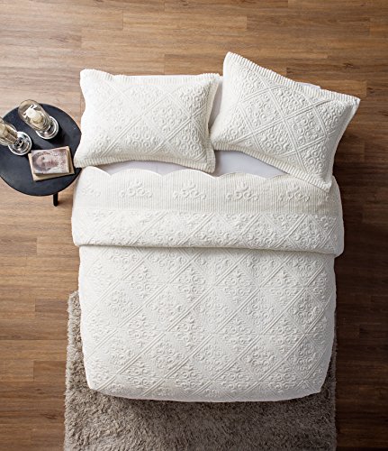 Vcny Home - Full Quilt Set, 3-Piece Bedspread With Matching Shams, Stylish Room Decor (Westland Ivory, Full) #TOP2