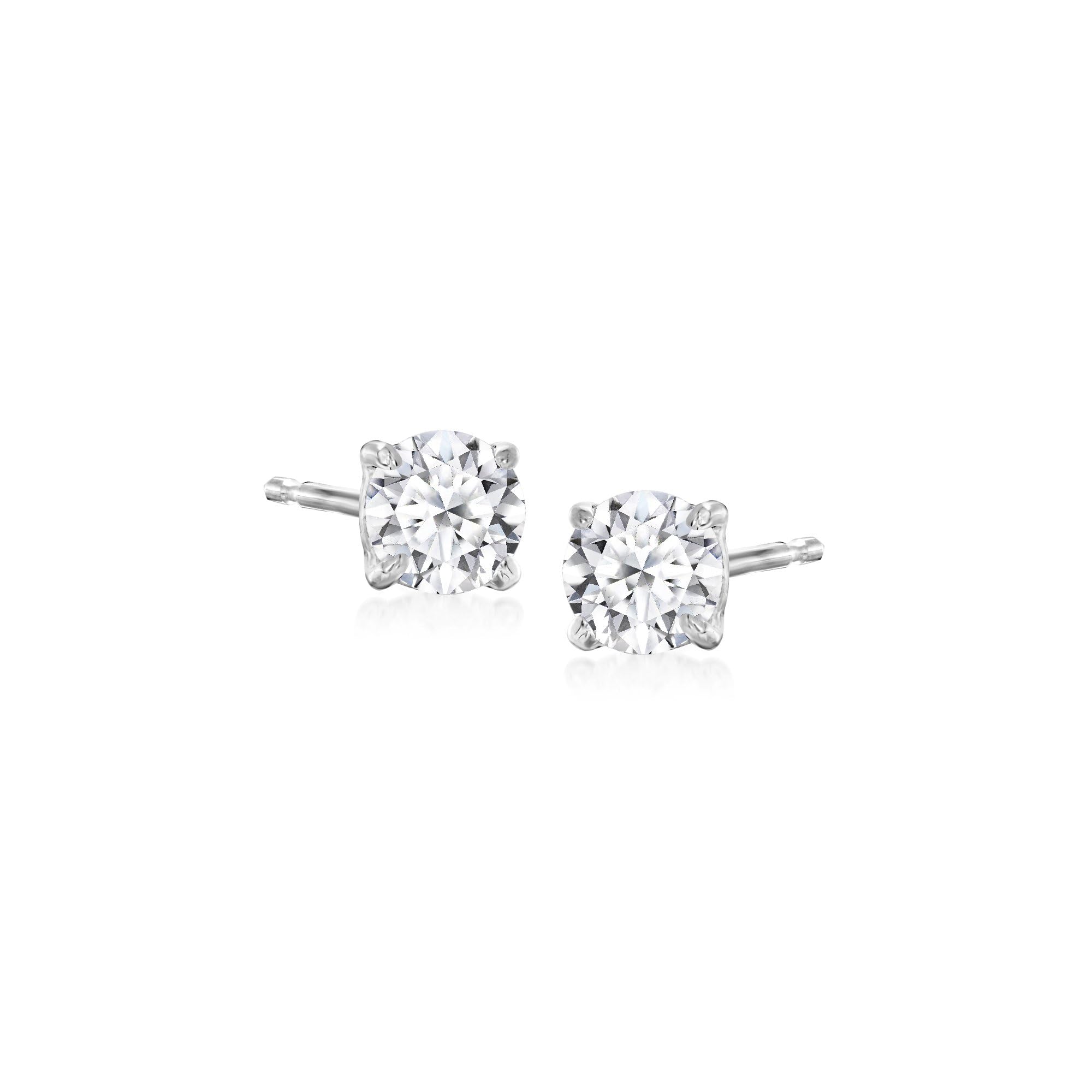 Ross-Simons 0 50 ct t w Lab-Grown Diamond Stud Earrings in Sterling Silver