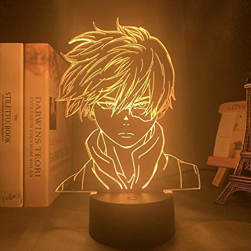 Anime My Hero Academia Shoto Todoroki LED veilleuse pour enfants enfants garçons chambre décoration lampe de table cadeau d'anniversaire-16 couleurs avec télécommande