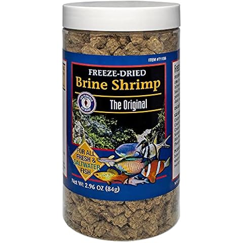 San Francisco Bay Brand Fish Food Freeze Dried Brine Shrimp - All Natural, Sustainably Harvested, High Protein Dried Brine Shrimp for Freshwater and Saltwater Fish - 2.96 oz (84g) Cover