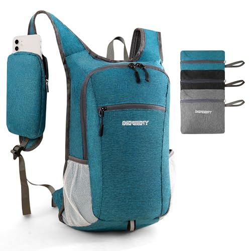 DENSENY 15L Hiking Backpack Travel Daypack Lightweight Small Foldable Packable Back Pack for Men and Women (Blue, 15L)
