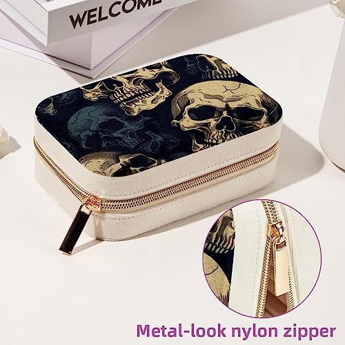 Boîte de rangement en velours squelette zippée 15cm - 7