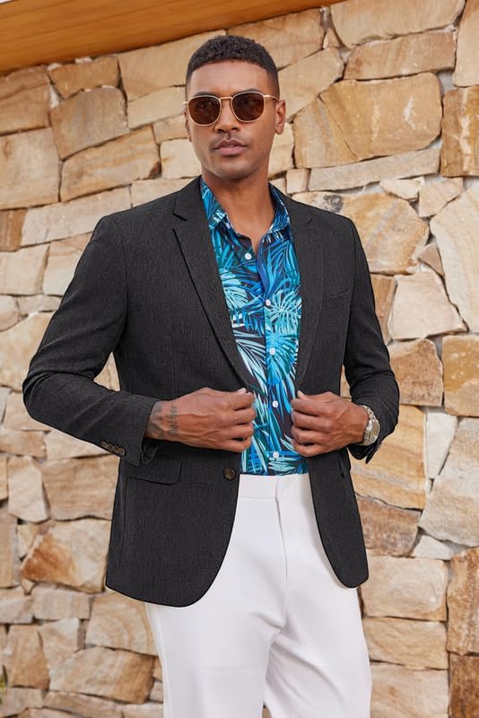 COOFANDY Men's Casual Blazer Sport Coats and Blazers Lightweight Two Botton Business Linen Blazer Suit Jacket - Image 3