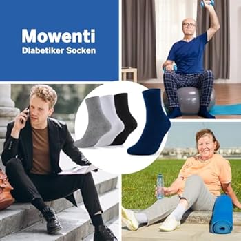Mowenti Sokken 10 Paar Met Comfort Tailleband Zonder Elastiek & Zonder Naad Katoenen Heren & Dames Diabetessokken 47-50 Zwarte Herensokken Damessokken
