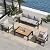 Aeeiua Aluminum Outdoor Patio Furniture Sets, 4 Piece Metal Patio Conversation Sets with Coffee Table with 5 Inch Cushion for Garden Backyard Deck