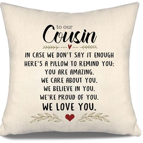 to Our Cousin in Case We Don't Say It Enough Here's A Pillow to Remind You You are Amazing We Care...
