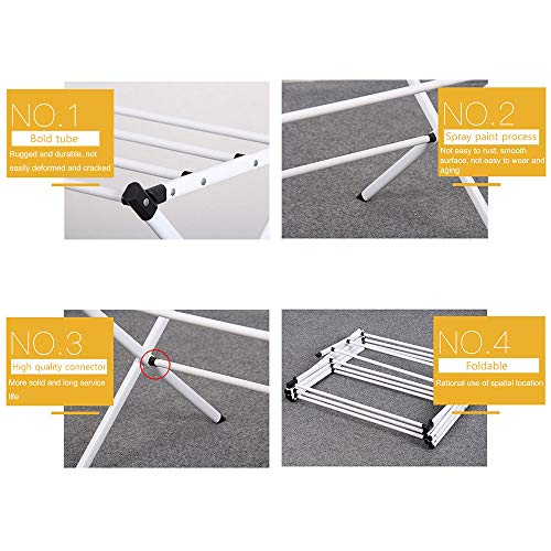 Fkuo Household Indoor Folding Clothes Drying Rack, Dry Laundry And Hang Clothes,Towel Rack (White) #TOP5
