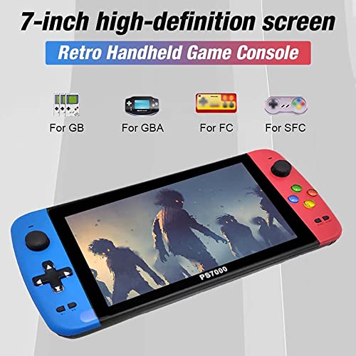Zaahh 7-Inch Hd Screen Handheld Video Games Console Dual Joystick,Built In 4500 Game,Support For Ps1, Gba, Fc, Sfc, Md, Dos, Gb, Sms, Gbc, N64 Arcade Games, 2 Controllers #TOP1