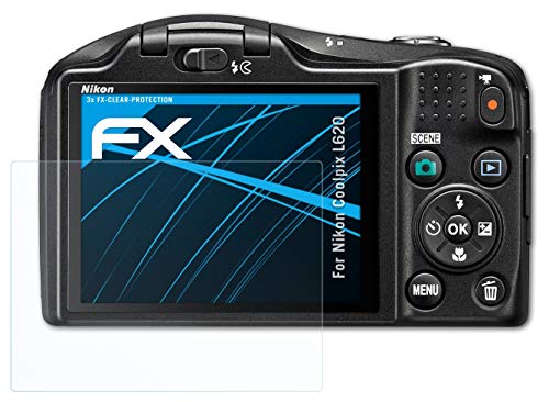 atFoliX Screen Protection Film compatible with Nikon Coolpix L620 Screen Protector, ultra-clear FX Protective Film (3X)