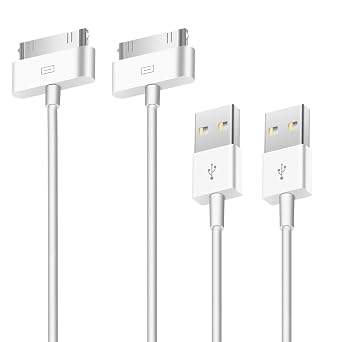 [Apple MFi Certified] 2 Pack 30-Pin to USB Cable for iPhone 4 Charging and Sync Data Connector Support for iPhone 4/4s/3G/3GS, iPad 3 2 1, iPod Touch/Classic/iPod Nano