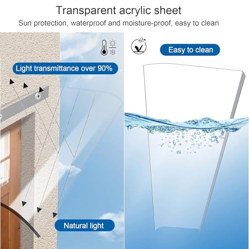 Auvent acrylique transparent pour abriter votre pas de porte - 4