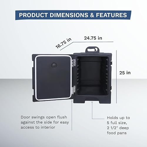 Miniatura 7 de CenPro 29A-007 - Portador aislado para alimentos  Capacidad para 5 sartenes de comida de tamaño completo de 2-12 pulgadas de profundidad  NSF