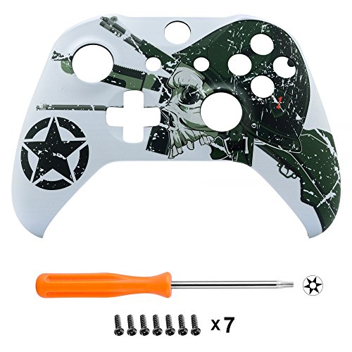 Extremerate Wii Us Army Skull Faceplate Cover, Soft Touch Front Housing Shell Case, Comfortable Soft Grip Replacement Kit For Xbox One S & Xbox One X Controller - Controller Not Included #TOP2