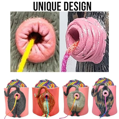 Image of Yarn Bowls for Crocheting Knitting Cat Butt Yarn Bowls with Holes for DIY Knitting Crocheting with 5PCS with 5 Knitting Needles (Multicolored)