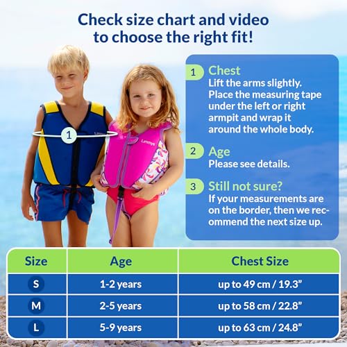 Limmys Premium Toddler Swim Vest - Toddler floaties, and Buoyancy Swimming Aid - Modern Design Swimming Vest for Boys, Girls and Babies - Drawstring Bag Included